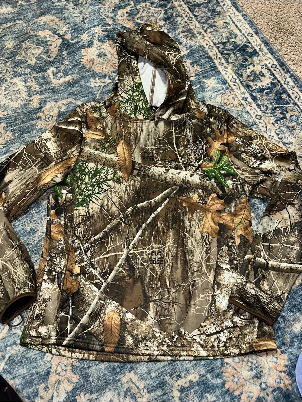 Realtree Camo Pullover Hoodie in Brown, Green, Cream
